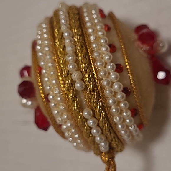 Set of 9 Vintage Handmade Sequin Beaded Stickpin Christmas Ornaments - Picture 16 of 16